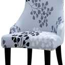 Liykimt Stretch Wingback Side Chair Slipcover-Accent Chair Cover Slipcover with Arm,Washable Upholstered Arm Dining Chair with Nailed Trim Protector for Dining Living Room Set of 1,Gray