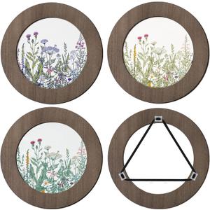 Weysat 4 Pcs 6 Inch Wood Embroidery Hoop Frame Round Wooden Embroidery Wood Display Frame Circle for Finished Cross Stitch Hoop DIY Art Craft Sewing Ornaments