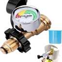 100 lb Propane Tank Adapter, Universal Fit Pol to Qcc1 Propane Tank Adapter Converts Pol to Qcc1 / Type 1, Propane Gauge for 100 lb Propane Tank- Old to New Connection Type, Solid Brass.