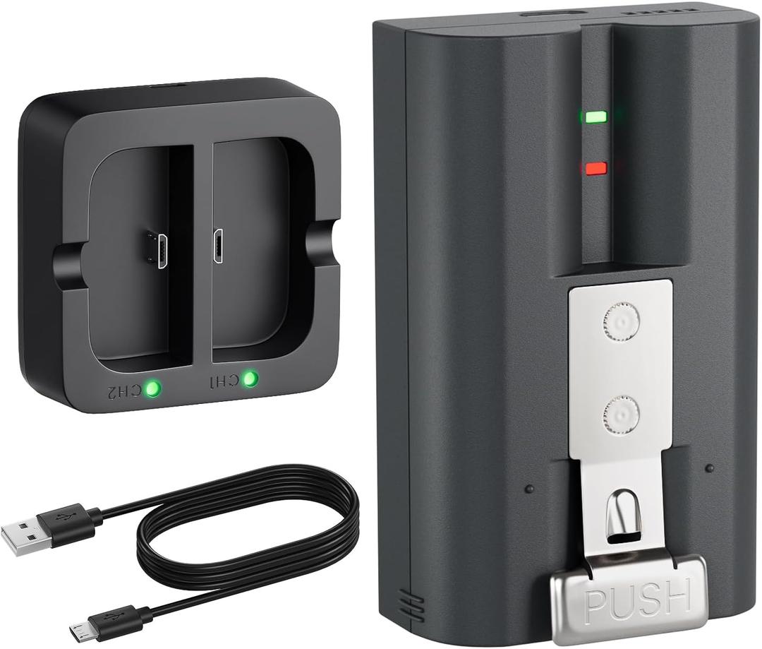 Rechargeable Quick Release Battery Pack for Ring Doorbell 2/3/3 Plus/4, Stick Up Cam, Spotlight Cam - High Capacity 6040mAh Ring Battery Charger Station - Keeps Device Powered Longer