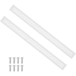 PATIKIL 24 x 2 Inch Door Air Vent Cover, 2 Pcs Heavy Duty Aluminum Grille Ventilation Cover Louvered with Mounting Screws for Cabinet Wardrobe Door, White