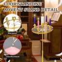 Mumufy 50 Inch Metal Church Advent Candle Stand Tall Christmas Advent Wreath Stand Candleholder with 5 Pcs Purple Pink White Candles Jesus Nativity Religious Gift for Home Church