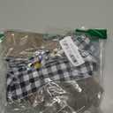 LED Christmas Buffalo Plaid Bow Rustic Burlap Black White Wreath Bow with LED Lights for Holiday Decorations (9.5 x 13 inch)