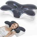 Cervical Neck Pillow for Neck Pain Relief,Contour Memory Foam Neck Support Pillow for Sleeping,Ergonomic Side Sleeper Pillow,Bed Pillows for Shoulder Pain for Back and Stomach Sleepers