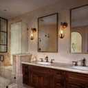 Rustic Wall Sconces Set of 2, 1-Light Simple Vanity Light Bedside Wall Light Fixture for Farmhouse Porch Entryway Laundry Bathroom Bedroom