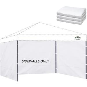 Instant 3pcs Canopy Sidewalls for 12x12 Pop Up Canopy Tent, 300D Waterproof Material for Outdoor Events, Vendor Booths, and Privacy (Sidewalls Only, Canopy Not Included)(White, 12x12ft-3pcs)