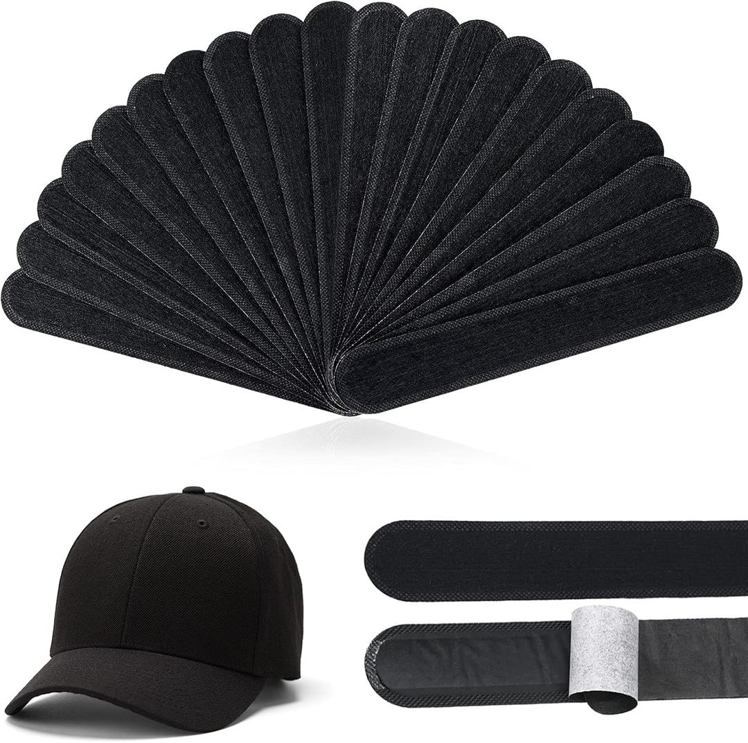 Gejoy Hat Sweat Liner Sweat Protector Disposable Cap Sweatband Shields Absorbing Pad for Women Men Golf Baseball Cap Hard Hat (Black)