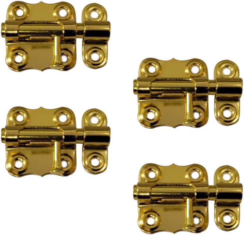 QCAA Deco Sliding Barrel Bolt Durable Steel Constuction, 2'',Brass Plated, 4 Pack, Made in Taiwan