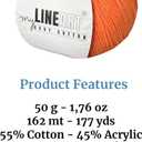 Baby Cotton Yarn, 55% Cotton 45% Acrylic, Fine (2) for Crochet and Knitting 4x1.76 Oz (4x50g) / 4x177 Yrds (4x162m), Soft Yarn, Amigurumi Yarn