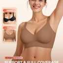 Vertvie Seamless Jelly Bra Wireless Full Support Coverage (Brown, XL)