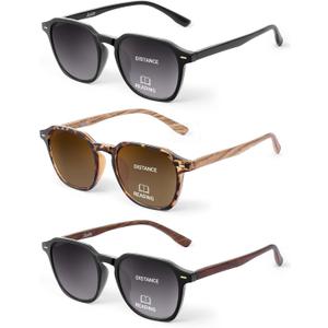 LADEESSE 3 Pack Bifocal Reading Sunglasses for Men and Women, UV400 Sun Readers Glasses Spring Hinge Outdoor Sunglasses-3.50