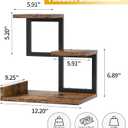 Gannyfer Office Decor Desk Shelf Organizer - Wood Desktop Shelf, Freestanding Desk Hutch, 3 Tier Storage Display Rack, Small Bookshelf with Metal Frame for Books/Plants/Toys (Rustic Brown Black), Art Deco