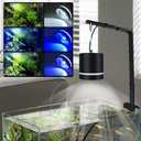 LIYAOLI LED Aquarium Light - Clip On Full Spectrum Fish Tank Light with Adjustable Height for Planted Tanks, Coral Reef, Saltwater/Freshwater, 3 Color Modes - White/Blue/Combo (Black)