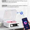 CD Player with Built-in Speakers Portable Bluetooth Input&Output Desktop CD Players for Home with Screen Display, Ambient Lighting, FM Radio, White Noise Mode, Remote Control, USB Type-c (White)