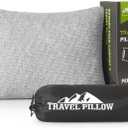 Camping Pillow Shredded Memory Foam Pillow, Compressible Travel Pillow Breathable Cover, Ideal Backpacking Airplane Hiking