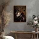 KISSFOX Vintage Framed Wall Art Decor Rustic Hydrangea Floral Pictures Wall Decor Dark Botanical Canvas Art Prints Moody Still Life Flowers Paintings Artwork For Bedroom Living Room Kitchen, 24"L x 16"W