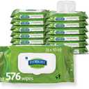 Medline FitRight Aloe Personal Cleansing Cloth Wipes, Scented, 576 Count, 8 x 12 inch Adult Large Incontinence Wipes