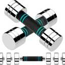 LIFERUN Steel Adjustable Dumbbell Set of 2, 5lb Free Weights Dumbbells Set, Non-Slip and Comfortable Foam Handle, Adjustable Dumbbells Weights Set for Home Gym Office Exercise