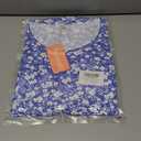 PLOKNRD Women's Casual Dress Summer Short Sleeve T-Shirt Dress Crew Neck Basic Dresses 2025 (Blue White Flower) L