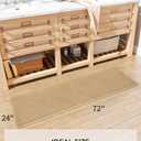 tchdio Waffle Bath Mat-Runner Rug, Super Absorbent Non Slip Bath Mats for Bathroom Machine Washable Long Rugs with Tassels, Bath Rugs for Bathroom Floor Beside Tub, 2' x 6' (Brown)