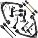 SCITOO 13pcs Suspension Kit 2 Upper Control Arm and Ball Joint 2 Lower Ball Joints 2 Stabilizer Bar Link Kit 4 Outer Inner Tie Rod fit for Chevrolet for GMC Series for Cadillac Escalade