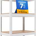 HOMEDANT House 5 Tier 24.1" W Laminated Metal Shelving Unit Adjustable Storage Utility Rack Heavy Duty Shelves Organization Multipurpose Shelf Kitchen Garage Pantry Closet 1 Pack