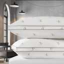 Calvin Klein Logo Medium 20" x 36" King Size Set of 2 Bed Pillows for Sleeping, White