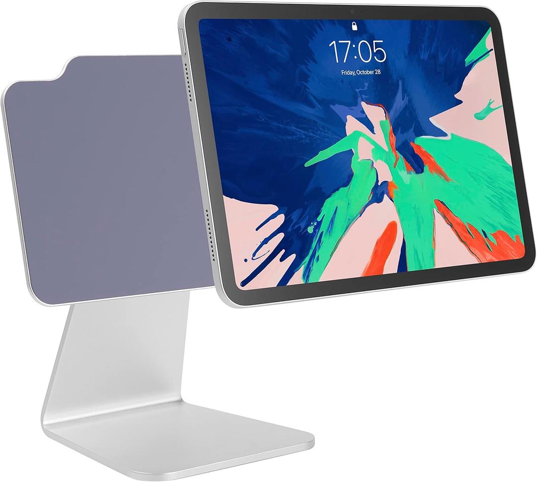 USU iPad 10th Gen & iPad 11''(A16) Magnetic Stand, Adjustable Sturdy Mount Holder on Desk. (Silver)