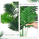Tigeen 4 Pcs Artificial Palm Leaves Tree 33 Inch Fake Tropical Plant with Stems Large Faux Palm Leaf Bush Greenery for Hawaiian Luau, Jungle Safari, Pool Beach Party, Wedding, Garden, Indoor Outdoor