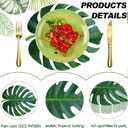 Sinmoe 100 Pack Disposable Paper Placemats Bulk 13 Inch Paper Charger Place Mat Party Charger Plates Table Place Mats for Dinner Wedding Birthday Baby Shower Spring Dining Tableware(Palm Leaf)