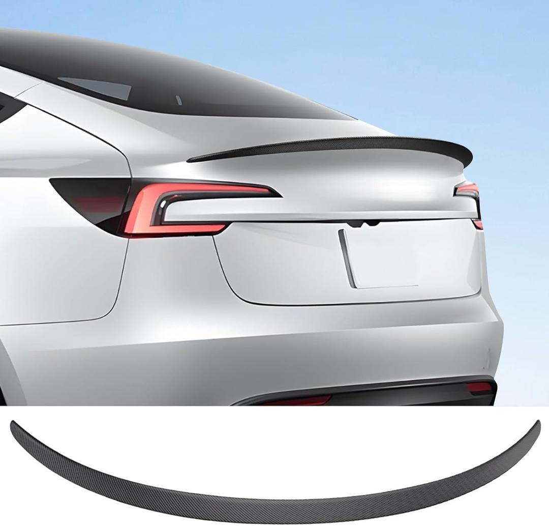Spoiler for Tesla Model 3 2025 2024 Performance Spoiler Wing ABS Rear Trunk Lip Tail Lid for Model 3 Highland (Matte Carbon Fiber)