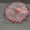 OBUSATT 100PCS Disposable Red Metallic Round Paper Placemats Round Floral Charger Table Mat Table Setting Mat Pressed Paper Round Place Mat for Christmas Wedding Birthday Party Table Decor Supplies