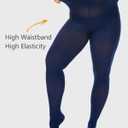 DUCMODA Plus Size Tights for Women, Ultra Soft Solid Color Semi-Opaque Pantyhose, Nylon High Waist Stockings 1X 2X 3X 4X (Black, XXL)