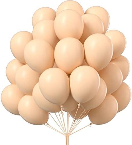 PartyWoo Nude Balloons, 100 pcs 10 Inch Boho Apricot and Beige Balloons for Garland or Arch - Party, Birthday, Baby Shower Decorations, Apricot-F05