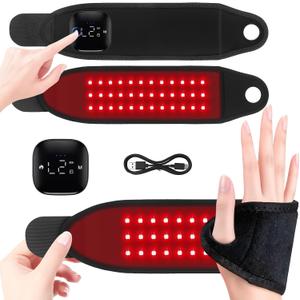 Red Light Therapy Therawrap for Carpal Tunnel, Portable Red Light Therapy for Hands Wrist Massage, 660nm & 850nm Near Infrared Light Device, with 36 Beads for Faster Recovery & Hand Pain Relief