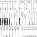 48 Pcs Silverware Set with Steak Knives Service for 8,Stainless Steel Flatware Set,Mirror Polished Cutlery Utensil Set,Home Kitchen Eating Tableware Set,Include Fork Knife Spoon Set,Dishwasher Safe