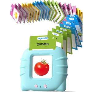 Airbition Talking Flash Cards for Toddlers 1 2 3 4 Year Olds, Montessori Language Learning with 224 Words, Pocket Speech Therapy and Autism Playthings, Children's Sensory Educational Device