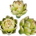 Notakia 3Pcs Green Large Faux Artichokes for Decoration Bowl Fillers Fake Fruit Artificial Artichokes that Look Real Realistic Fake Vegetable Decor for Home Kitchen Table Party Centerpiece
