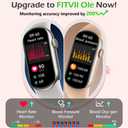 FITVII Slim Fitness Tracker AMOLED with Blood Oxygen, Blood Pressure, 24/7 Heart Rate and Sleep Tracking, IP68 Waterproof Activity Trackers and Smart Watches with Step Tracker, Pedometer for Women Men