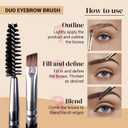KESHIMA Eyebrow Brush Duo Premium Angled Eye Brow Brush & Spoolie Precision Eye Makeup Tool for Applying & Blending Powder, Gel & Liquids