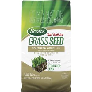 Scotts Turf Builder Grass Seed Southern Gold Mix for Tall Fescue Lawns with Fertilizer and Soil Improver, 5.6 lbs.
