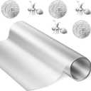Yaocom 1 Roll Aluminum Metal Crafts DIY Foil 12 Inch x 20 ft x 0.1 mm Thick for Art Project Aluminum Flashing Roll Wide Sheet Multipurpose Metal Sheets(Silver)