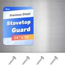 Stainless Steel Backsplash for Stove 24"x30" Stove Backsplash Protector for Wall Metal Range Splash for Kitchen Wall with Screw Included0.05" Thick) (1.27mm Thick)