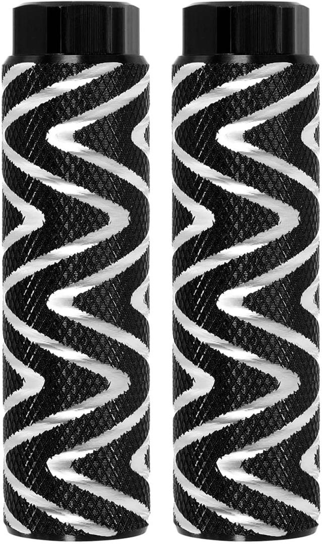 PATIKIL Bike Pegs Fit Axles, Aluminum Alloy Anti-Skid Lead Foot Bicycle Peg Back Seat Stands with Thin Line for BMX Mountain Dirt Bike Cycling Rear Stunt Pegs (Black)