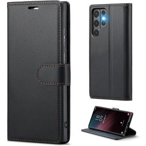 for Samsung Galaxy S26 Ultra 6.9" Wallet Case, PU Leather Folio Flip Cover with Kickstand, RFID Blocking Credit Card Slots & Shockproof Protection (Black, Samsung Galaxy S26 Ultra)