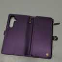 Defencase for Samsung Galaxy S25+/ S25 Plus Magnetic Wallet Case Compatible with Magsafe with RFID Blocking Zipper & Card Holder, PU Leather Detachable Phone Case for Galaxy S25+/ Plus 6.7", Purple