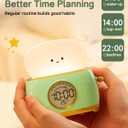 Alarm Clock for Kids, Cute Toast Night Light Alarm Clocks for Bedrooms, Dimming Rechargeable Small Led Desk Clock with Snooze & Countdown for Room Decor, Bedside Clock for Teen Girls Boys