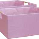 Storage Bin for Shelves Rectangle Closet Baskets Foldable Box with Handles Pink Shelf Baskets Toy Boxes for Home Office Car Dormroom