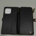 Defencase Compatible with iPhone 14 Pro Max Case Wallet with RFID Blocking Card Holder for Women Men, PU Leather Magnetic Snap Flip Zipper Strap Wallet Phone Case Fit for iPhone 14 Pro Max 6.7", Black