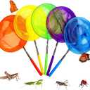 Kids Telescopic Butterfly Fishing Nets for Kids Catching Insect Net Outdoor Tools for Catching Bugs Fish Insect Ladybird, Extendable 34 Inches and Anti Slip Grip (5 Pack)